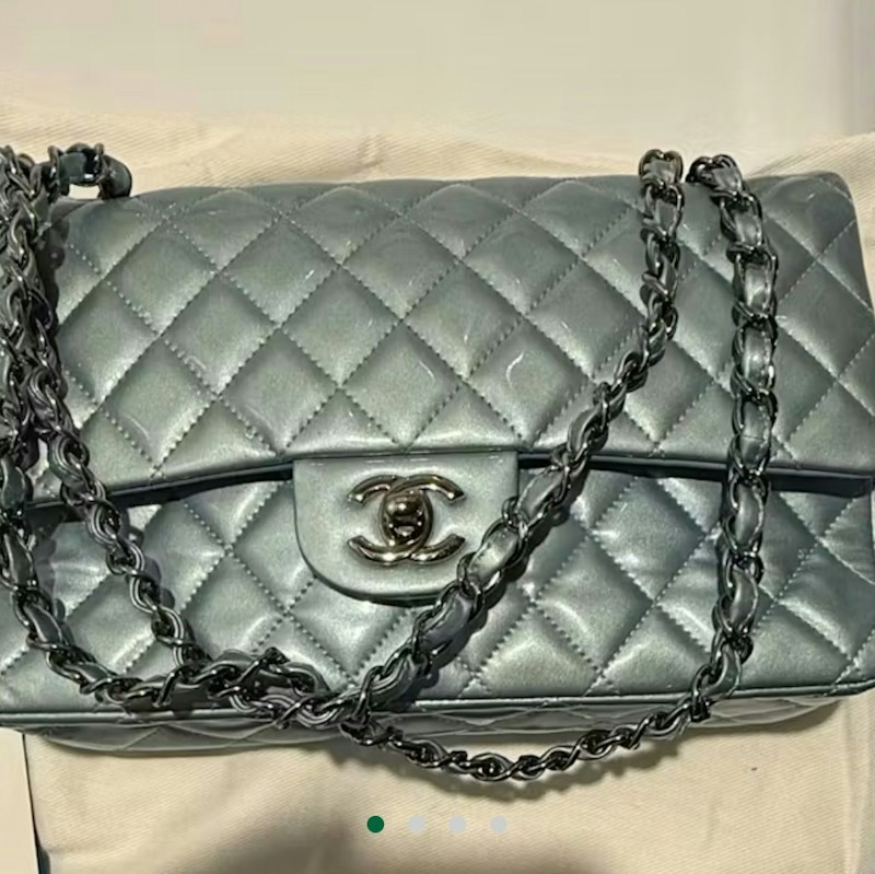 Chanel Classic Double Flap Bag Quilted Leather Blue