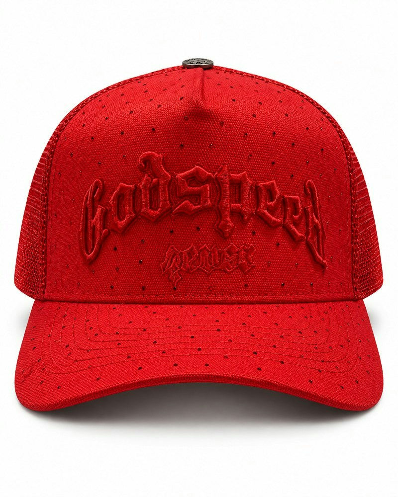 Godspeed 4Ever Hat Red Rhinestone