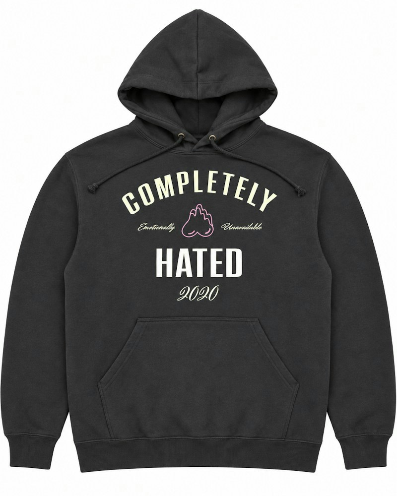 Emotionally Unavailable Completely Hated Hooded Sweatshirt Black