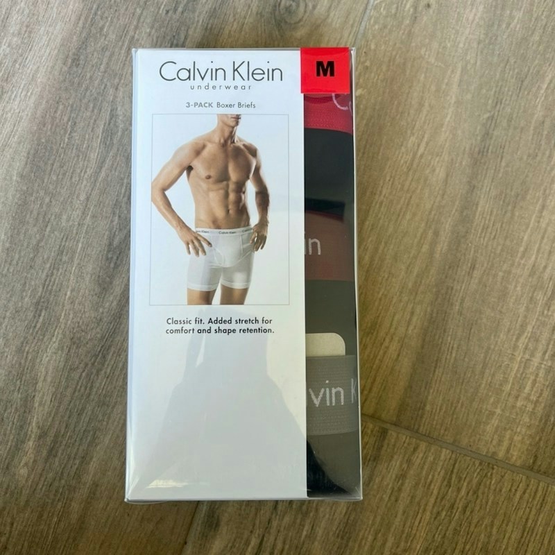 Calvin Klein Cotton Stretch 3-Pack Boxer Briefs Black/Red/Burgundy/Grey