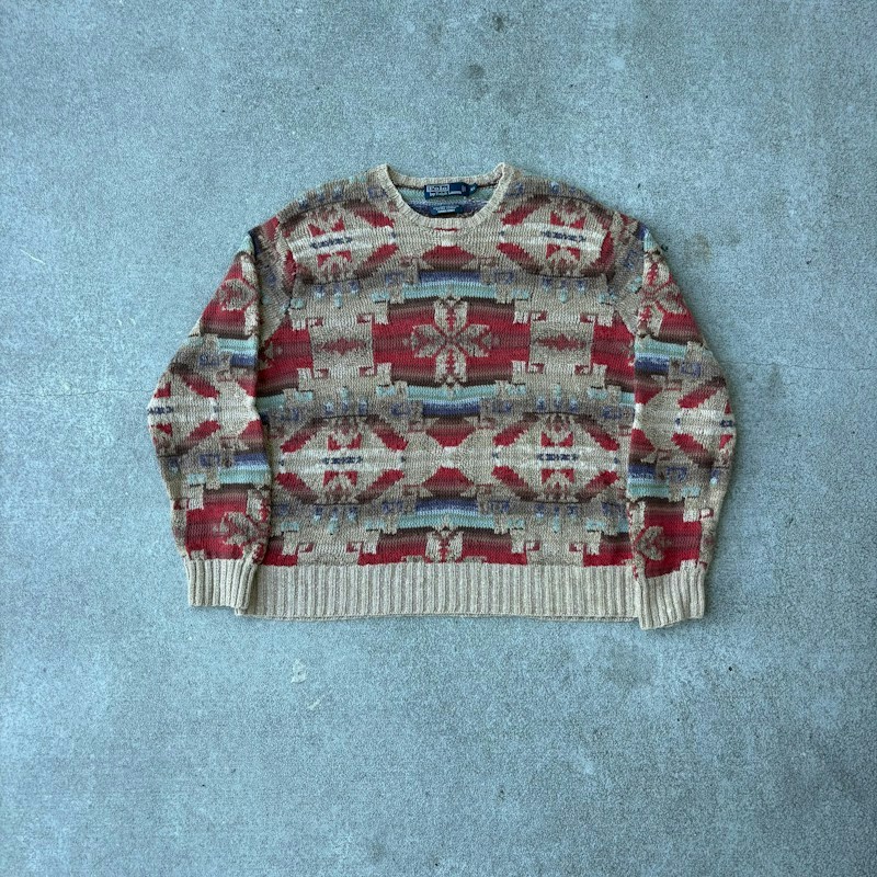 Polo Ralph Lauren Hand Knit Southwestern Aztec Sweater