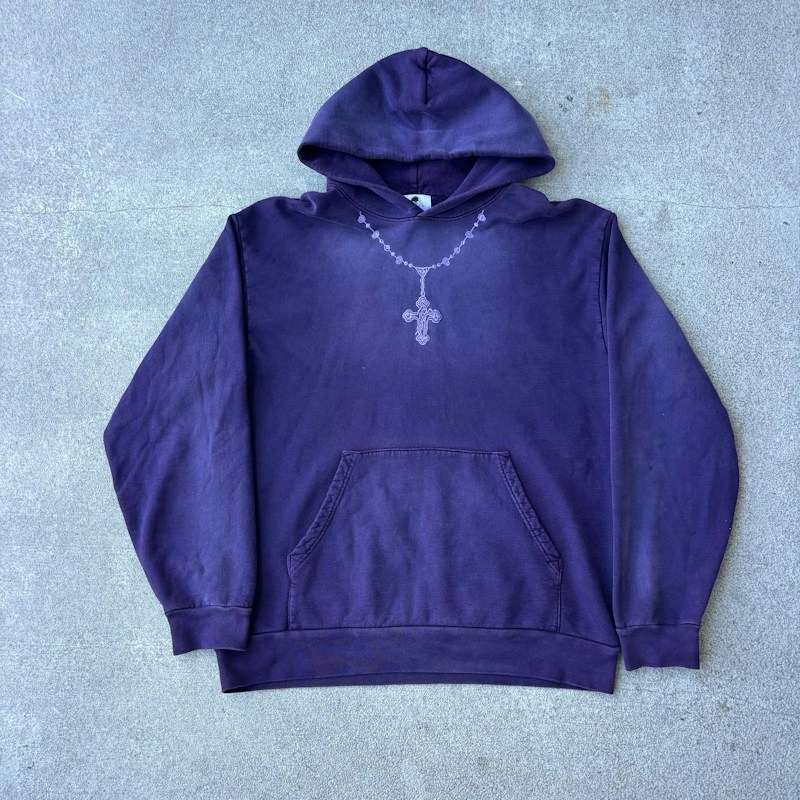 Warren Lotas Rosary Hoodie Purple Oversized