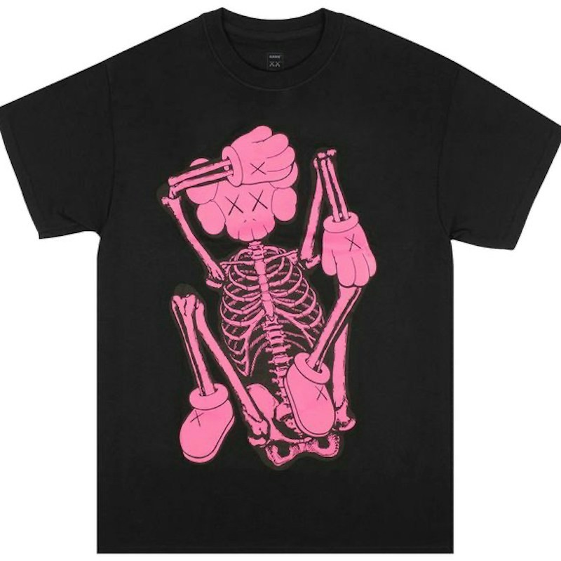 KAWS Skeleton New Fiction T-Shirt Black