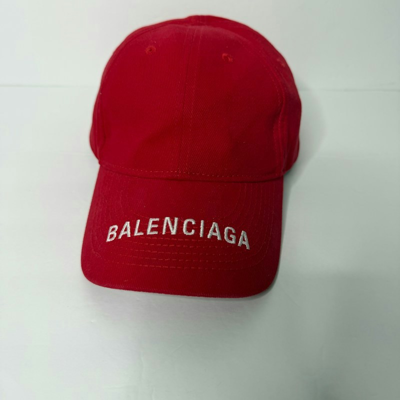 Balenciaga Embroidered Logo Baseball Cap Red