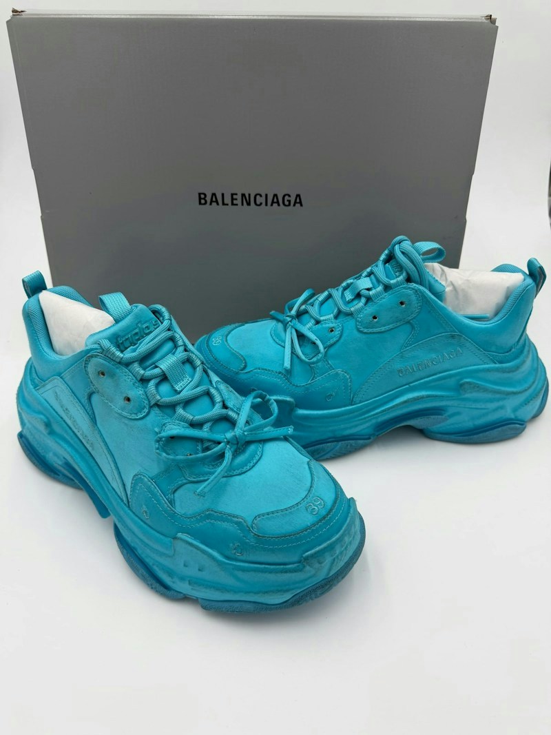 Balenciaga Triple S Satin Blue (Women's)