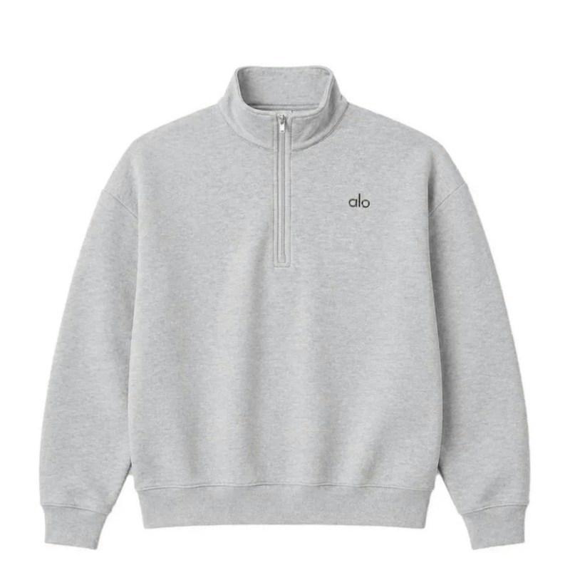 Alo Yoga Accolade 1/4 Zip Pullover Athletic Heather Gray