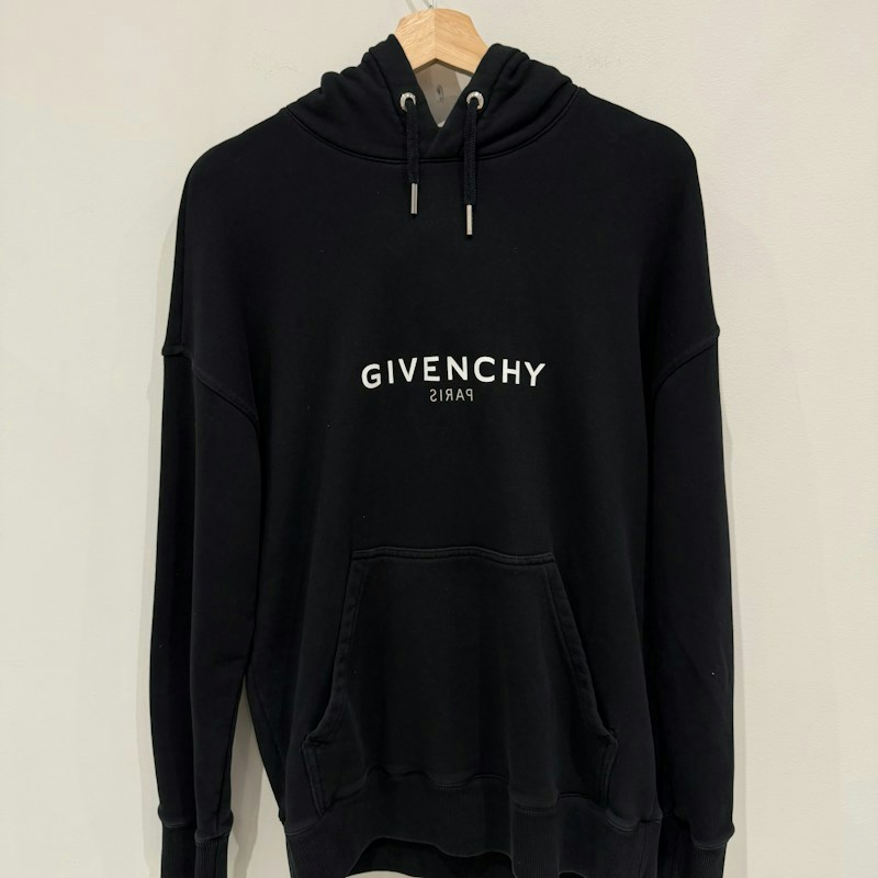 Givenchy Reverse Logo Hooded Sweatshirt Black