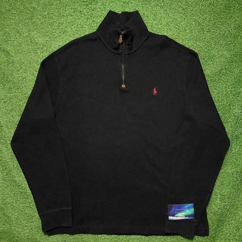 Vintage Polo Ralph Lauren Quarter-Zip Sweater Black