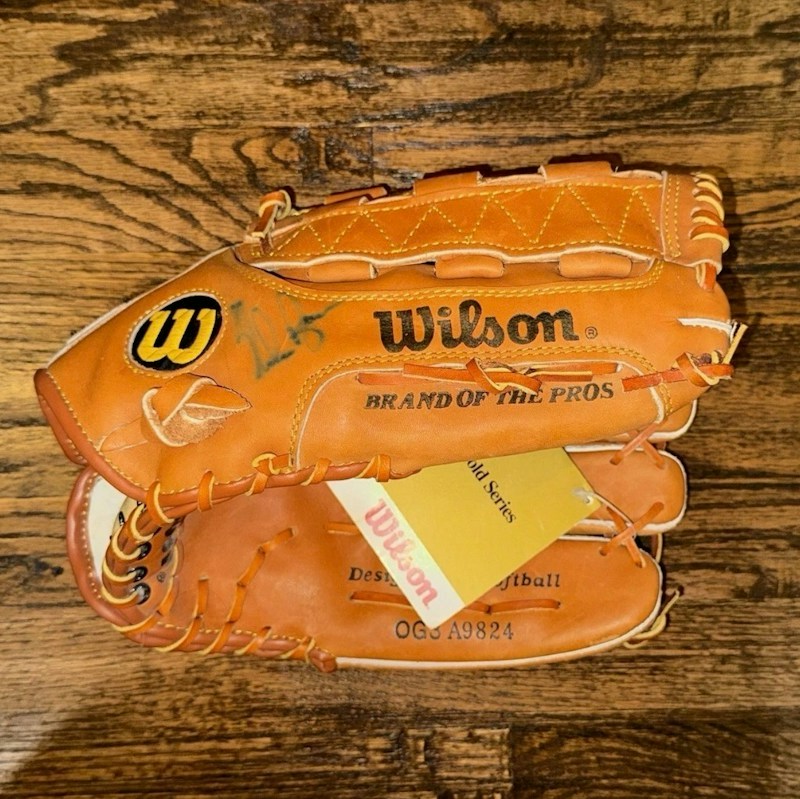 Nolan Ryan Autographed Wilson Optima Gold Series Softball Glove Tan