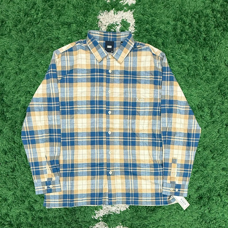 Kith Plaid Button Down Shirt Blue Yellow