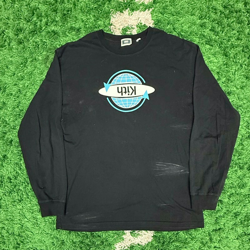 Kith Globe Long Sleeve Tee Black
