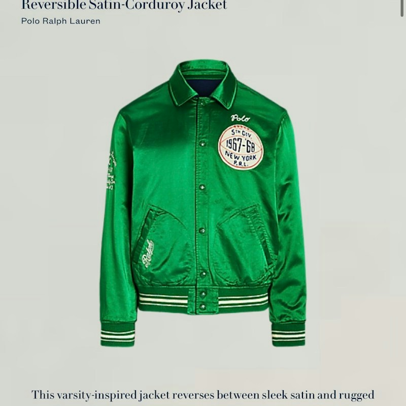 Polo Ralph Lauren Reversible Satin-Corduroy Jacket Multi