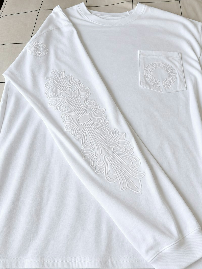 Chrome Hearts Cross Pocket Long Sleeve T-Shirt White