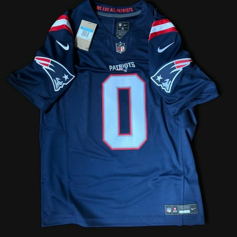 Nike Christian Gonzalez New England Patriots Game Jersey Navy