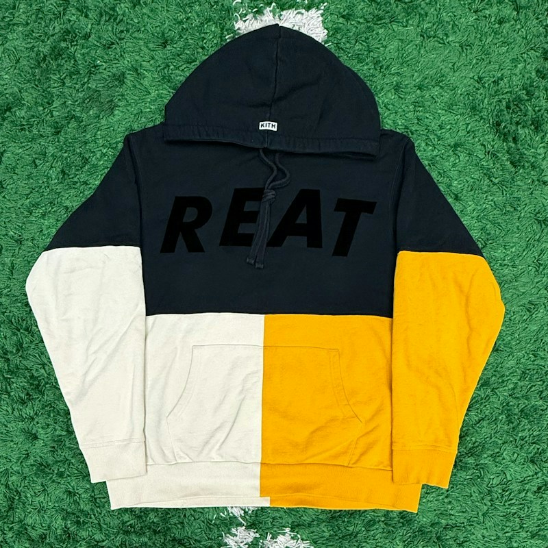 Kith Colorblocked Hoodie Black White Yellow