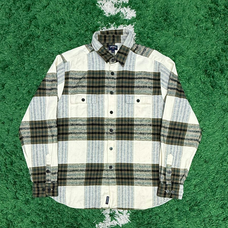 Noah Plaid Flannel Button Down Shirt Green Multi
