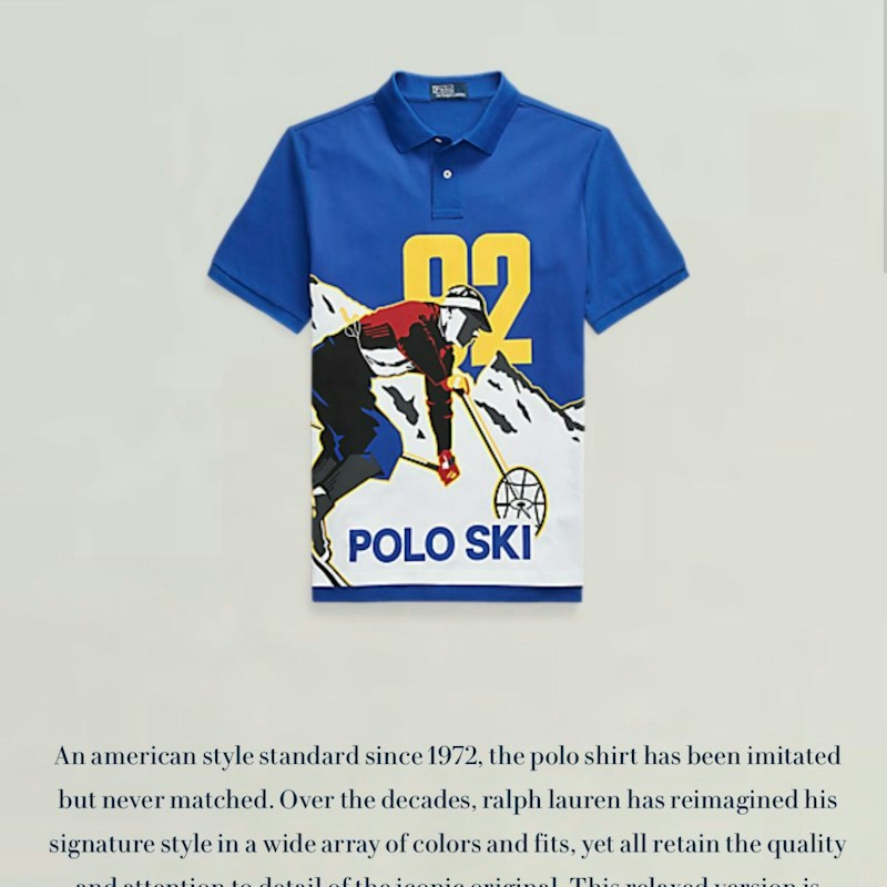 Polo Ralph Lauren Classic Fit Polo Ski Graphic Polo Shirt Blu Print