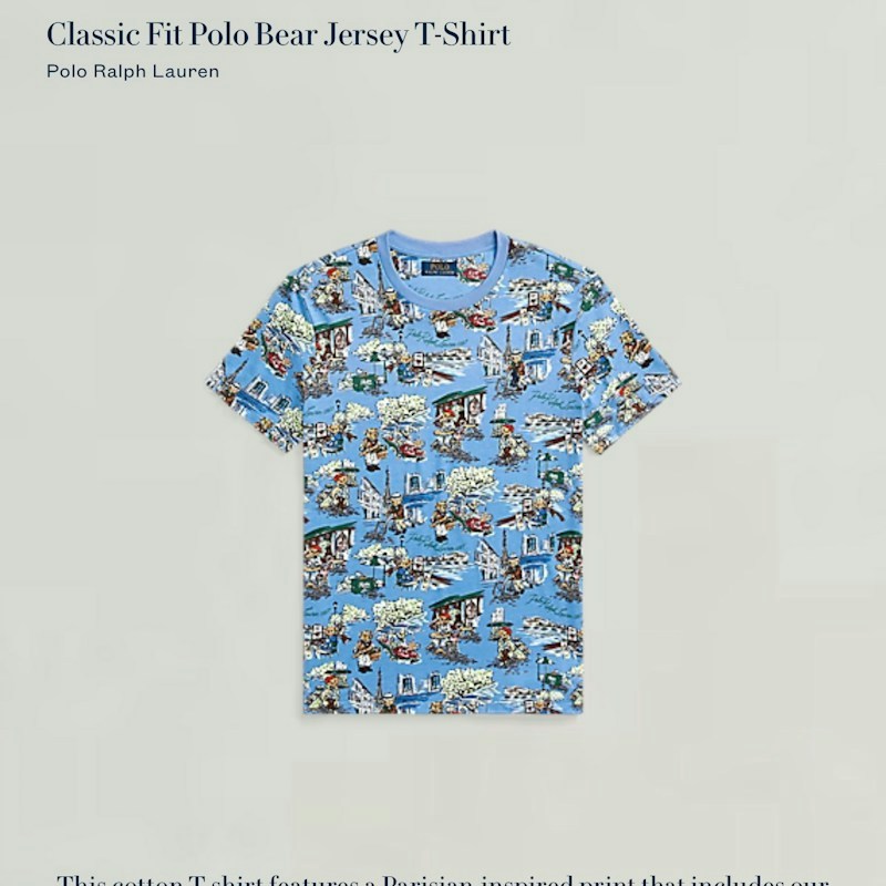Classic Fit Polo Bear Jersey T-Shirt Blue Multi