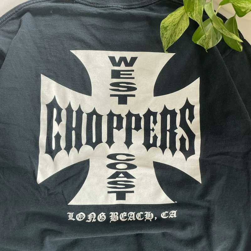 90s West Coast Choppers Cross Logo T-Shirt Black