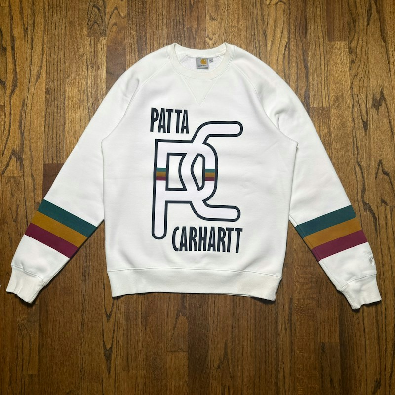 Patta x Carhartt WIP Logo Crewneck Sweatshirt White