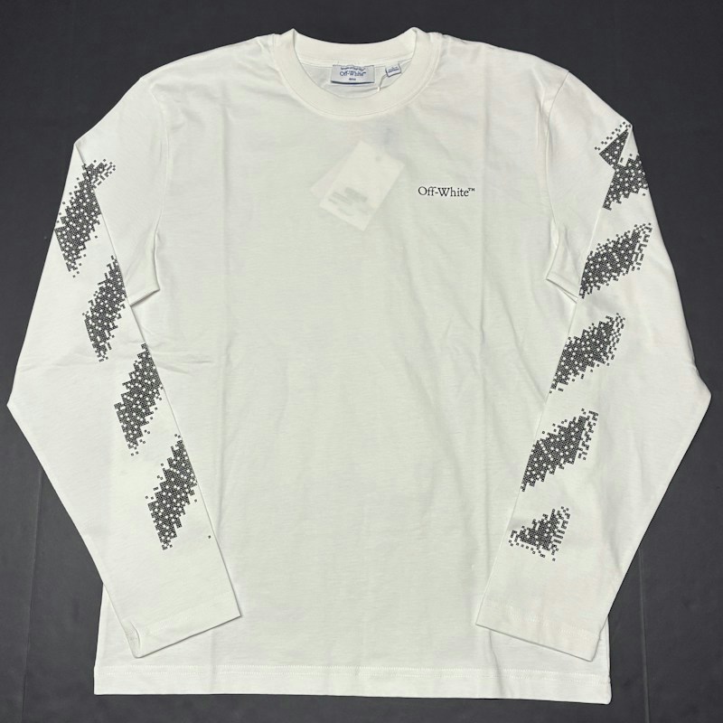 Off-White Pixel Diagonal L/S T-Shirt White
