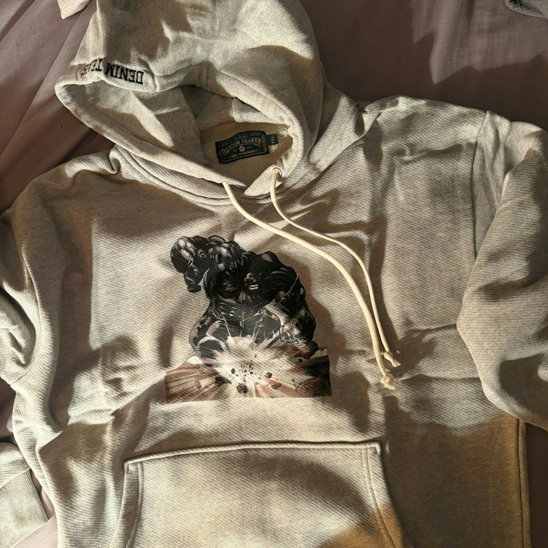 Denim Tears Systemic Racism Controls America Hooded Sweatshirt Heather Grey