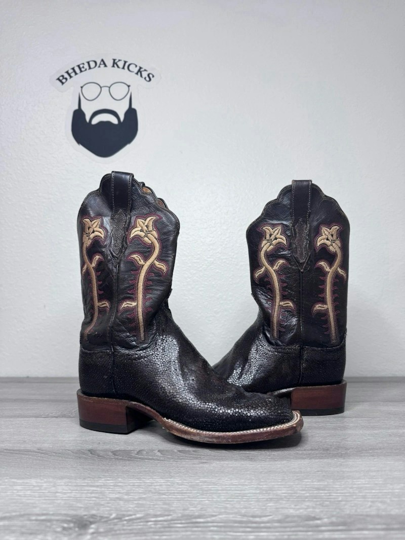 Tecovas Men's Cowboy Boots Brown Red Flower Design