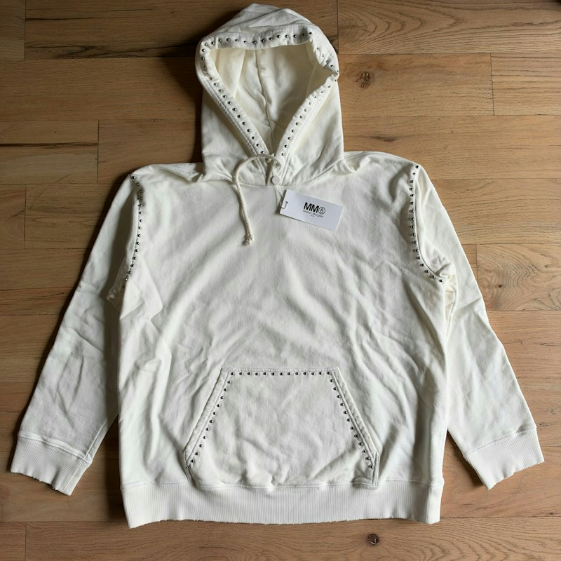 MM6 Maison Margiela Studded Hoodie White