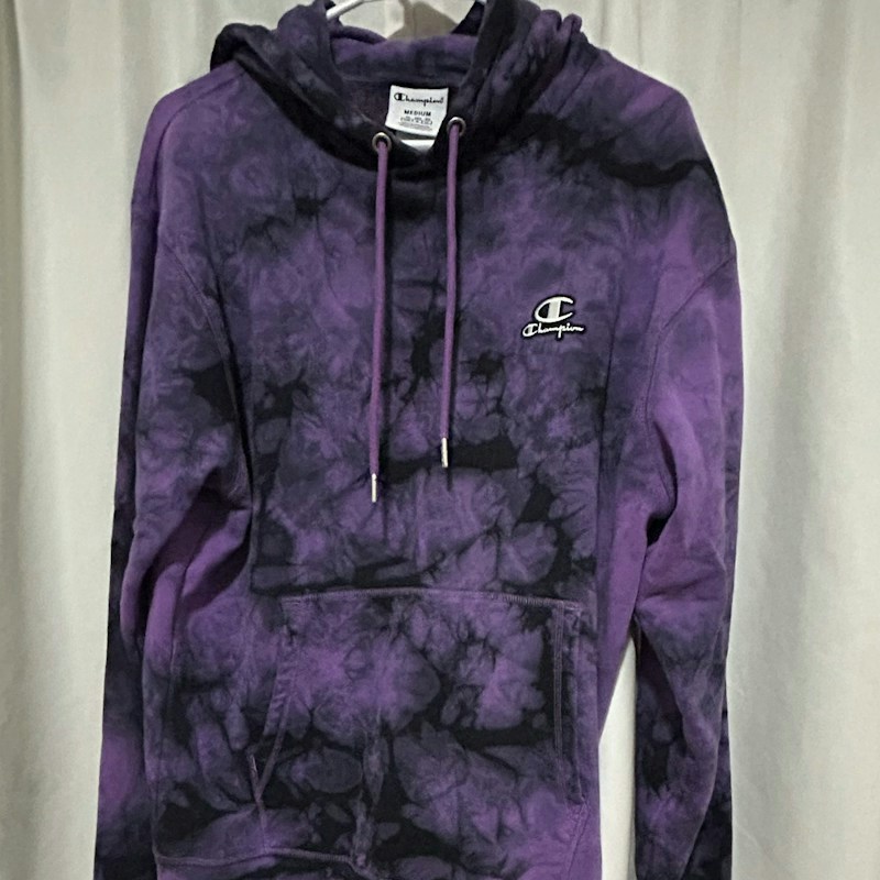 Champion Tie Dye Hooded Sweatshirt Purple