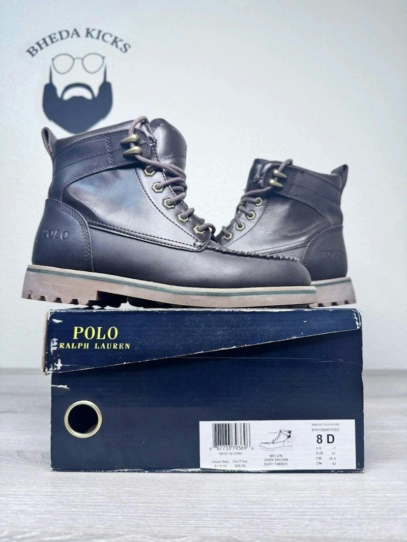Polo Ralph Lauren Melvin Boots Dark Brown Leather