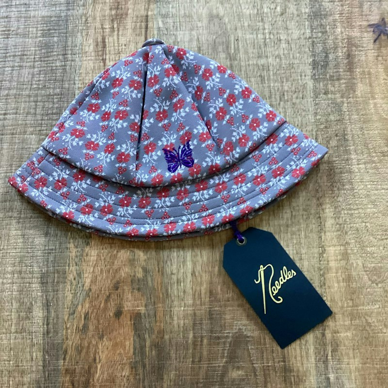 Needles Floral Hat Grey Red