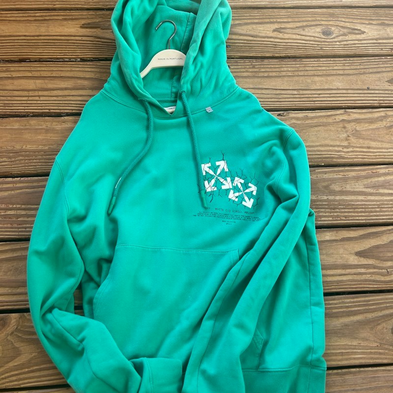Off-White Fence Arrows Hooded Sweatshirt Green