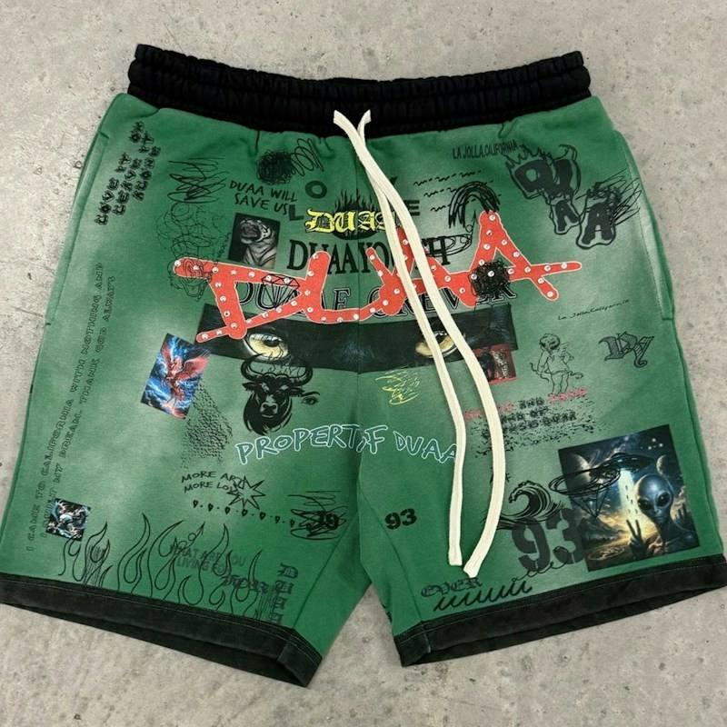 DUAA All Over Print Shorts Green