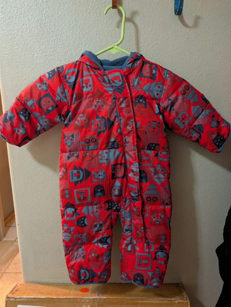 Columbia Infant Bunting Snowsuit Red Multi Animal Print