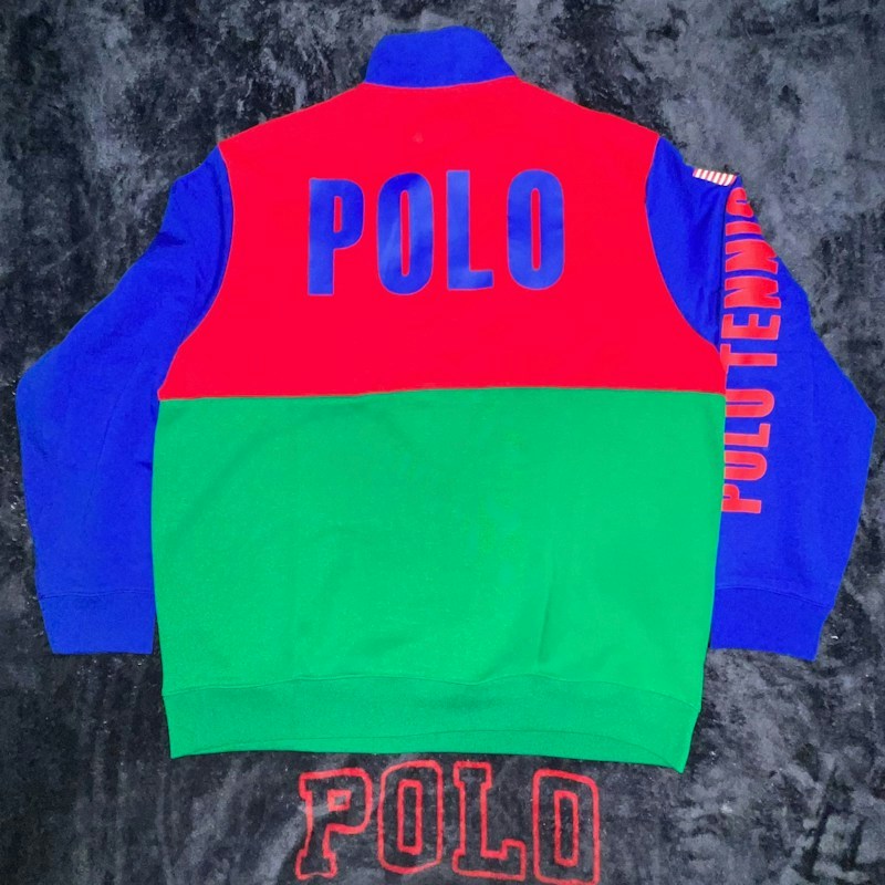 Polo Ralph Lauren Colorblocked Long Sleeve Pullover Green