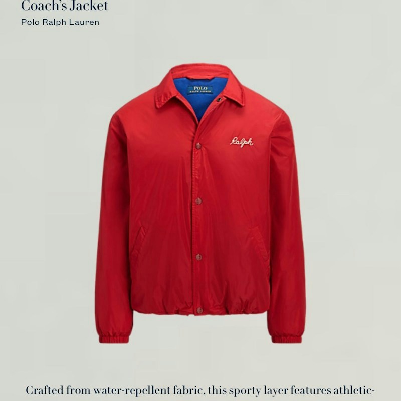 Polo Ralph Lauren Coach's Jacket Red