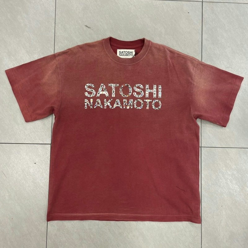Satoshi Nakamoto Studded T-Shirt Red