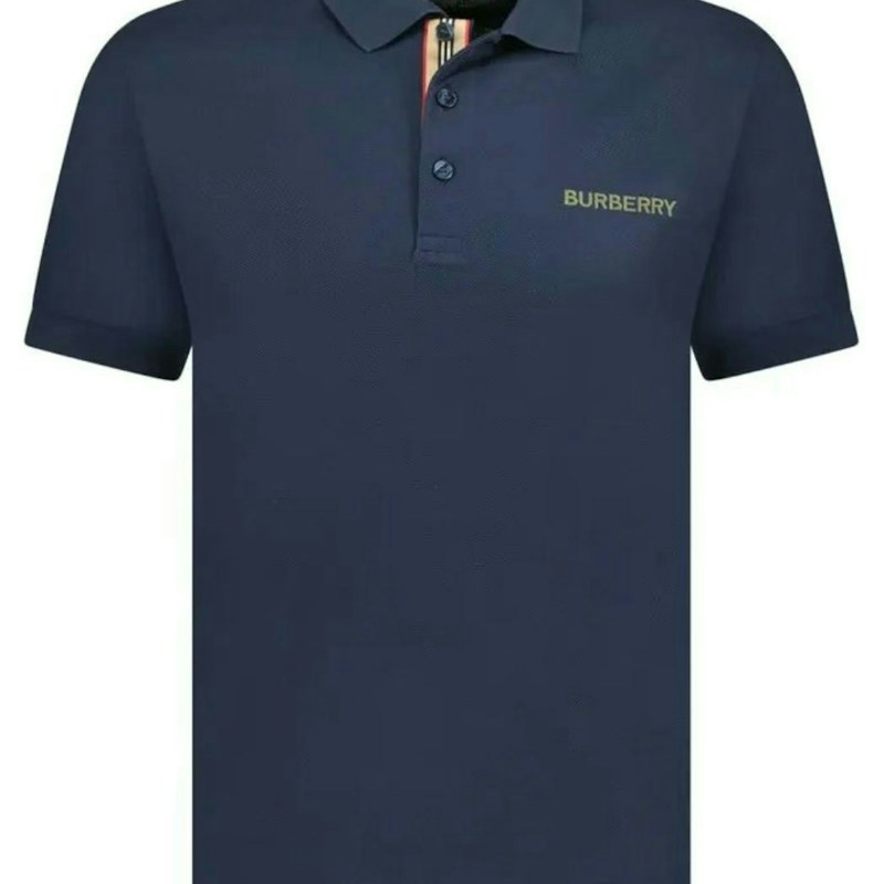 Burberry Icon Stripe Placket Polo Shirt Black