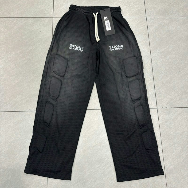 Satoshi Nakamoto Padded Mesh Pants Black