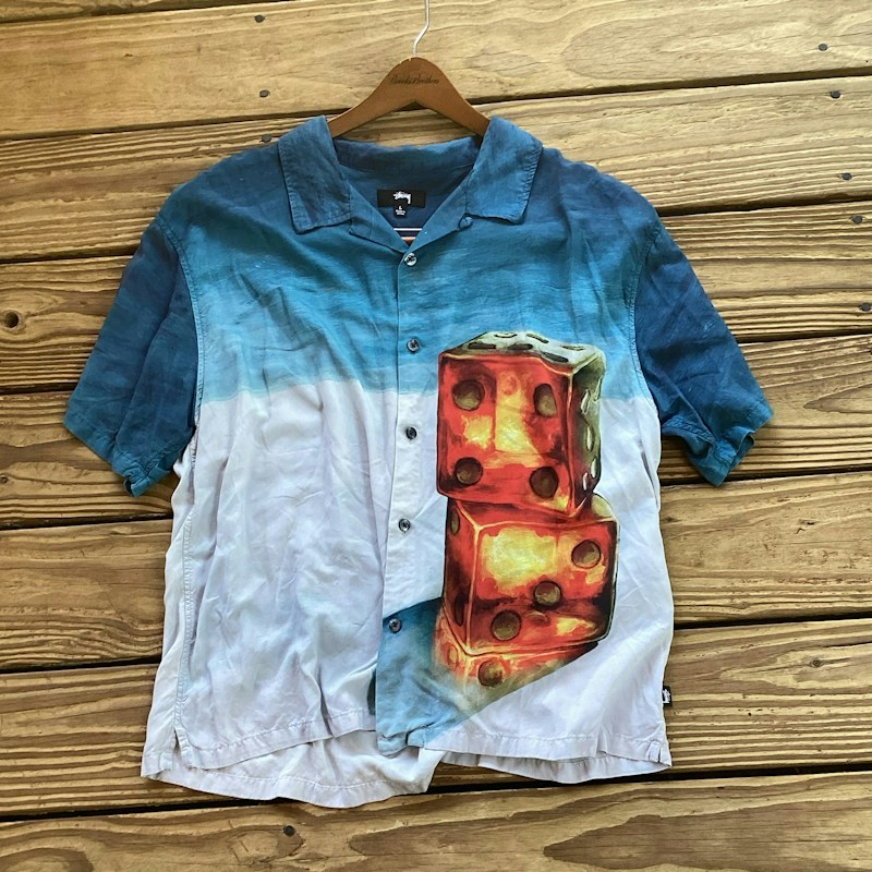 Stüssy Dice Short Sleeve Shirt Blue White
