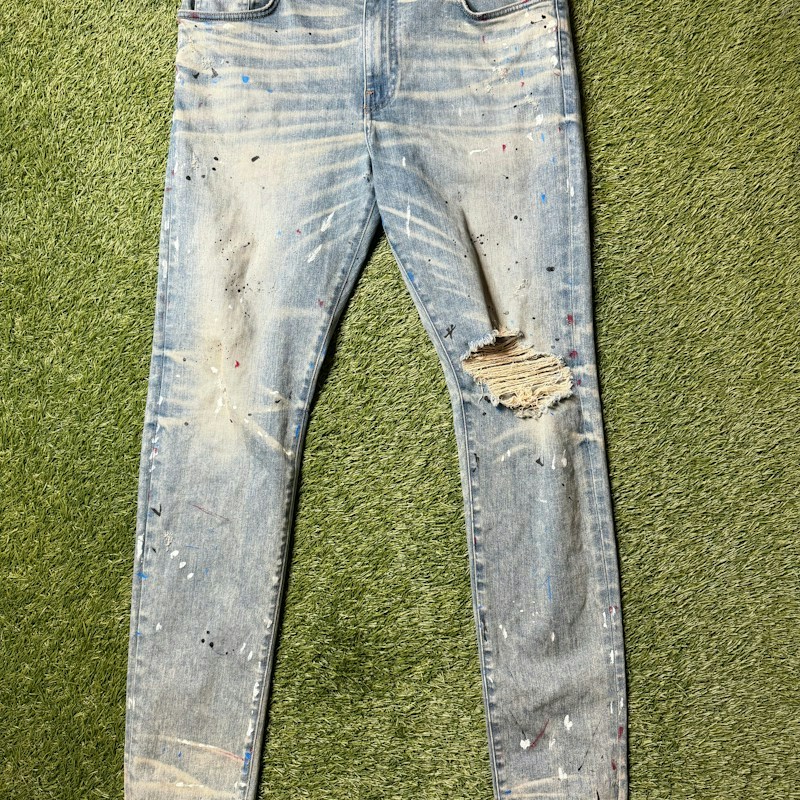 AMIRI Paint Splatter Distressed Denim
