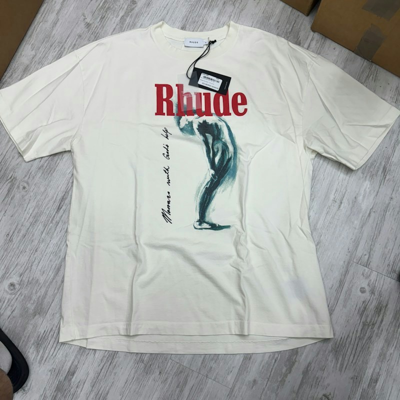 Rhude God Help Me T-Shirt Vintage White