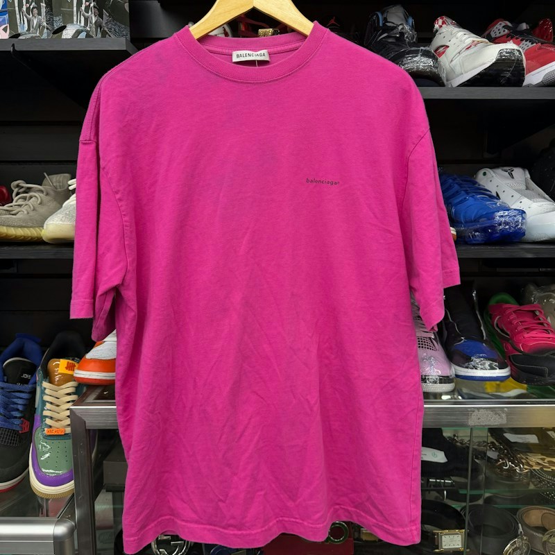 Balenciaga Small Logo T-Shirt Pink