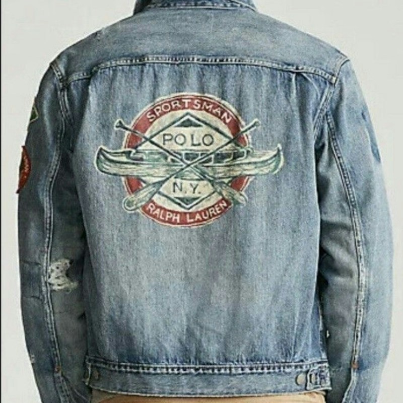 Polo Ralph Lauren Patchwork Denim Trucker Jacket Blue