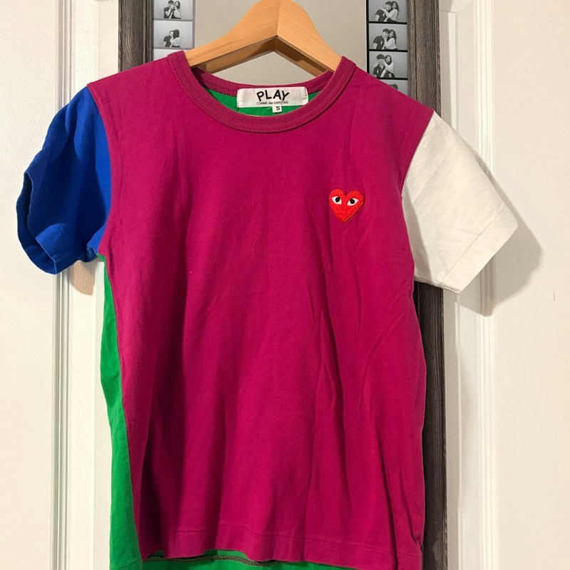 Comme des Garcons PLAY Multi Color Heart Logo T-Shirt Multi