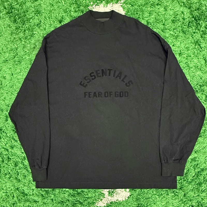 Fear of God Essentials Mock Neck Long Sleeve T-Shirt Black