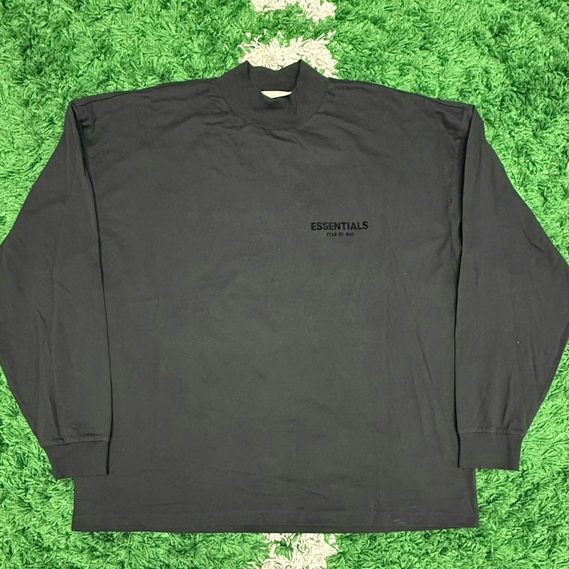 Fear of God Essentials Mock Neck Long Sleeve T-Shirt Black