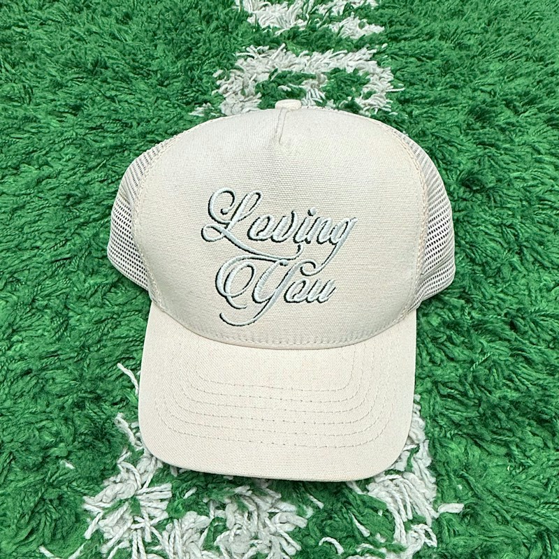 Amiri Loving You Trucker Hat Cream