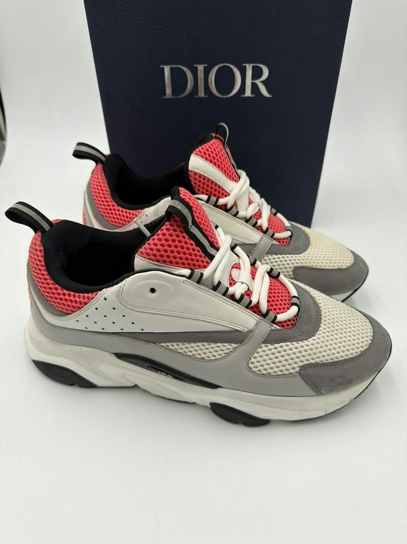 Dior B22 White Pink Grey Sneakers