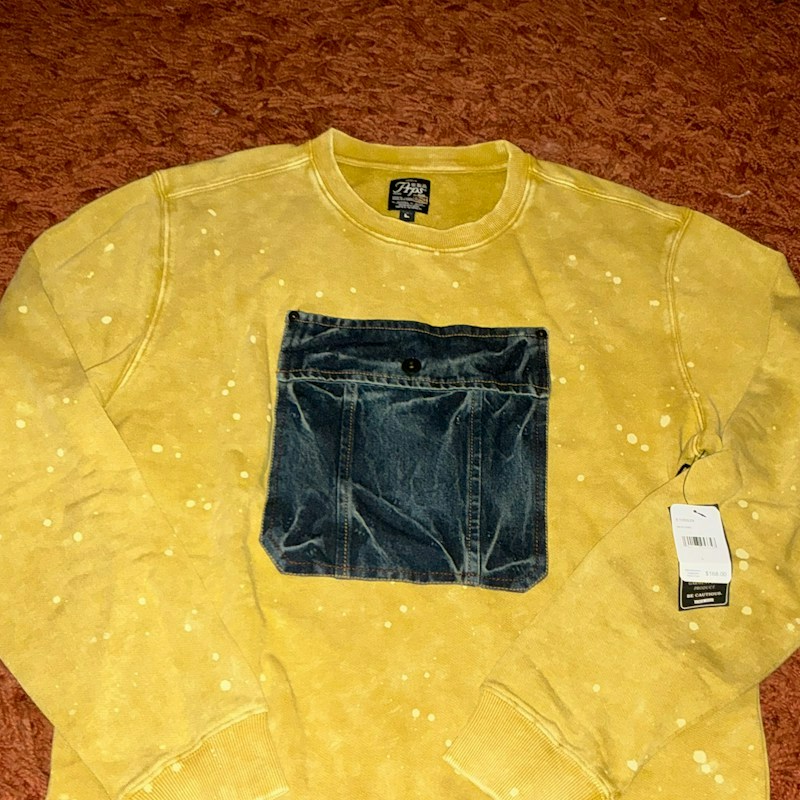 PRPS Yellow Sweatshirt With Denim Pocket
